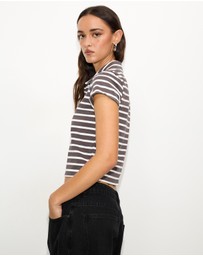 Dazie - Cove Collared Stripe Polo
