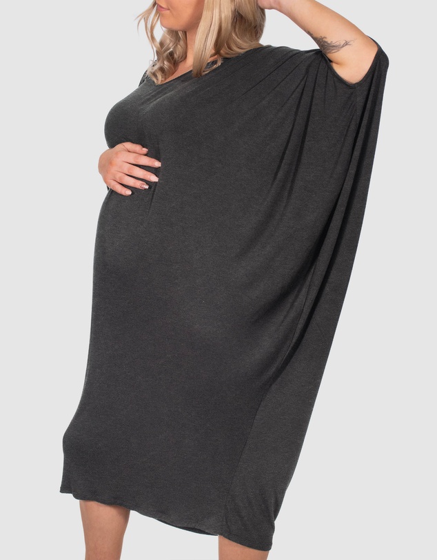 B Free Intimate Apparel - Maternity Bamboo V Neck Draped Dress