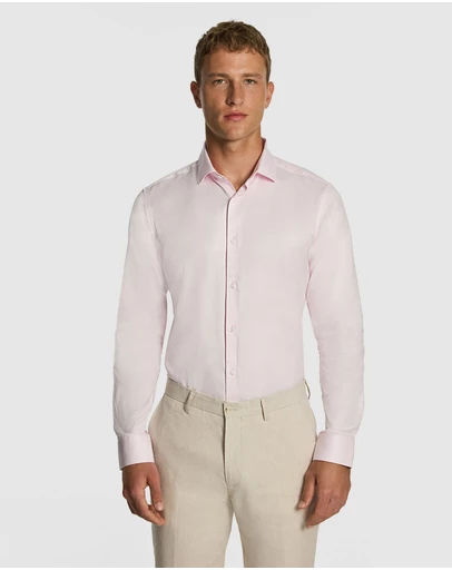 yd. - Clubman Pure Cotton Twill Slim Fit Dress Shirt