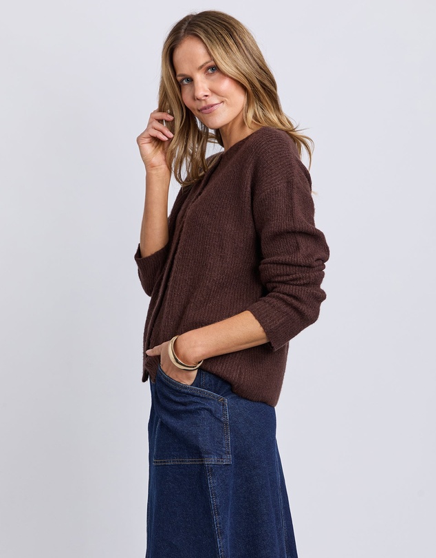Foxwood - Murphy Knit Cardi Coffee Bean