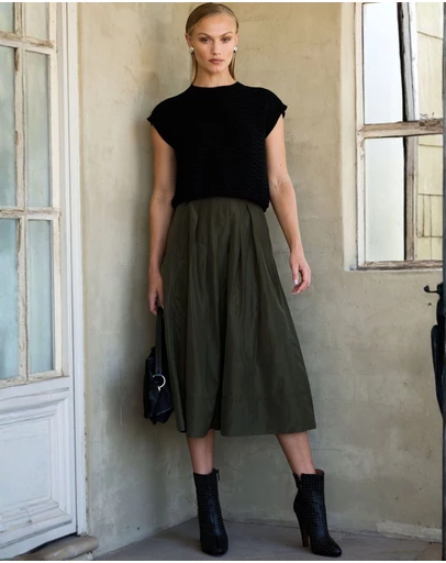 SACHA DRAKE - Pleated A-Line Skirt