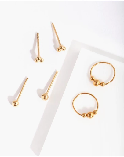 Lovisa - Gold Plated Sterling Silver Ball Cluster Pack Earring