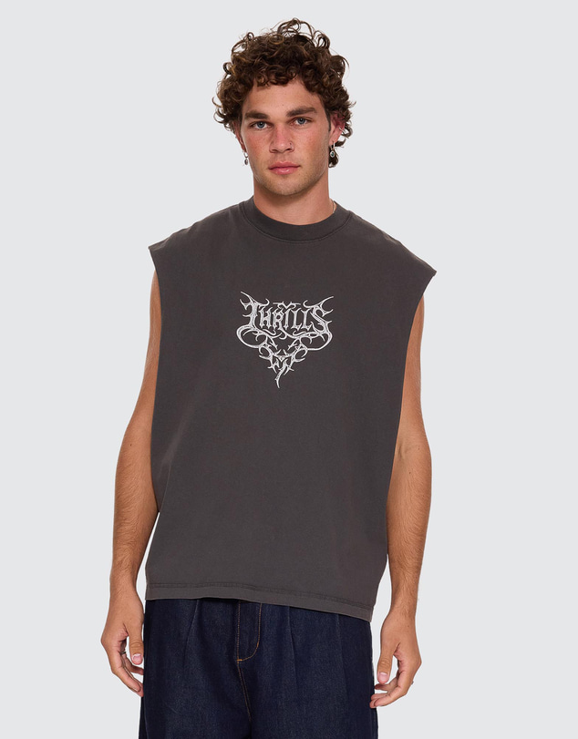 Thrills - South Of Heaven Box Crop Muscle Tee
