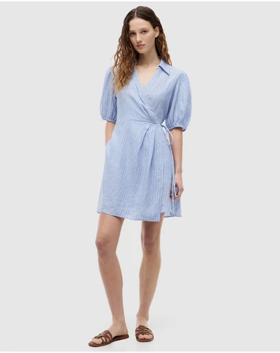 Tommy Hilfiger - Pure Linen Relaxed Mini Wrap Dress