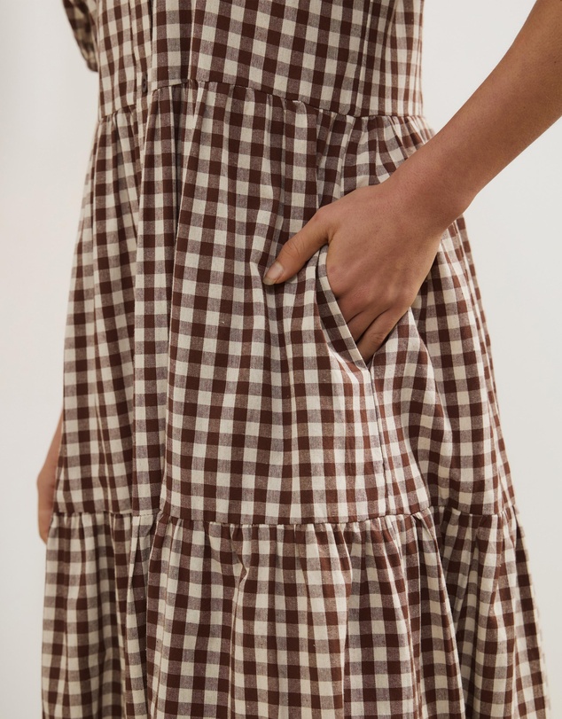 Atmos&Here - Alexis Tiered Button Through Midi Dress