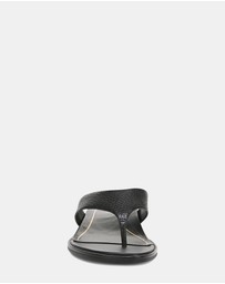Vionic - Agave Toe Post Sandal - Black Leather