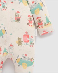 Purebaby - Christmas Zip Growsuit -Kids-Babies
