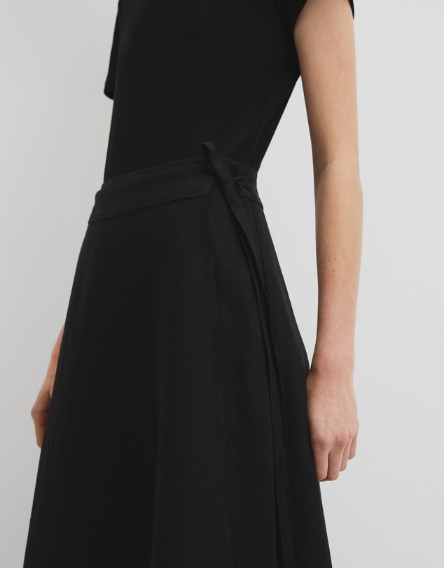 Country Road - Organically Grown Linen Wrap Midi Skirt