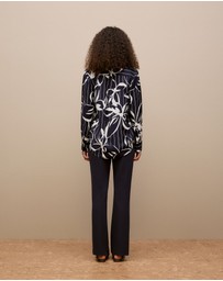 Trenery - Floral Stripe Twill Shirt in Night Sky