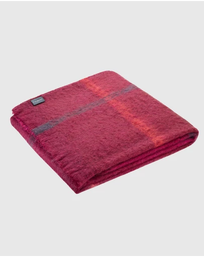 St Albans - Mohair Throw Bordeaux