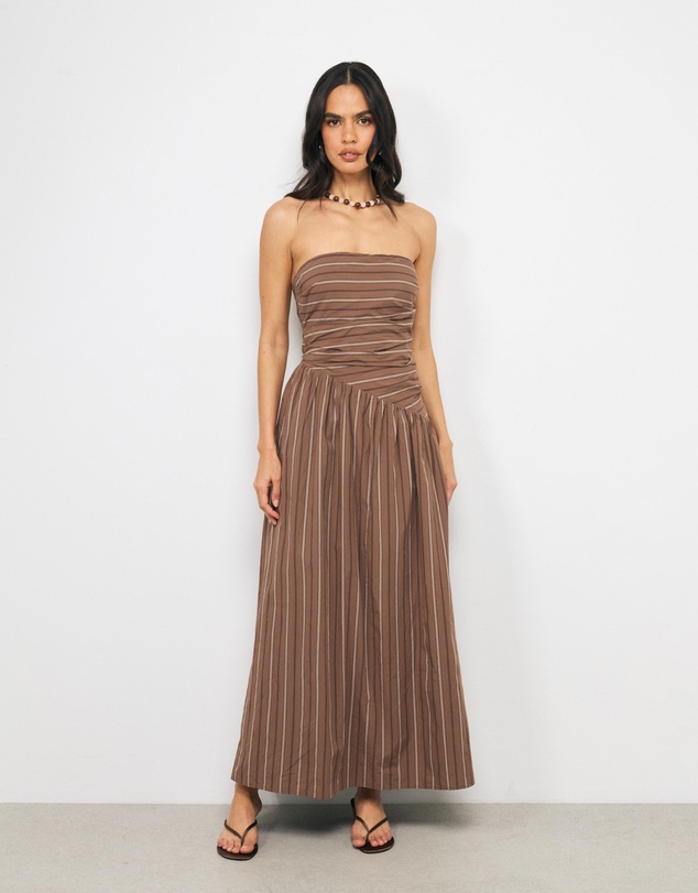AERE - Marlowe Stripe Cotton Maxi Dress