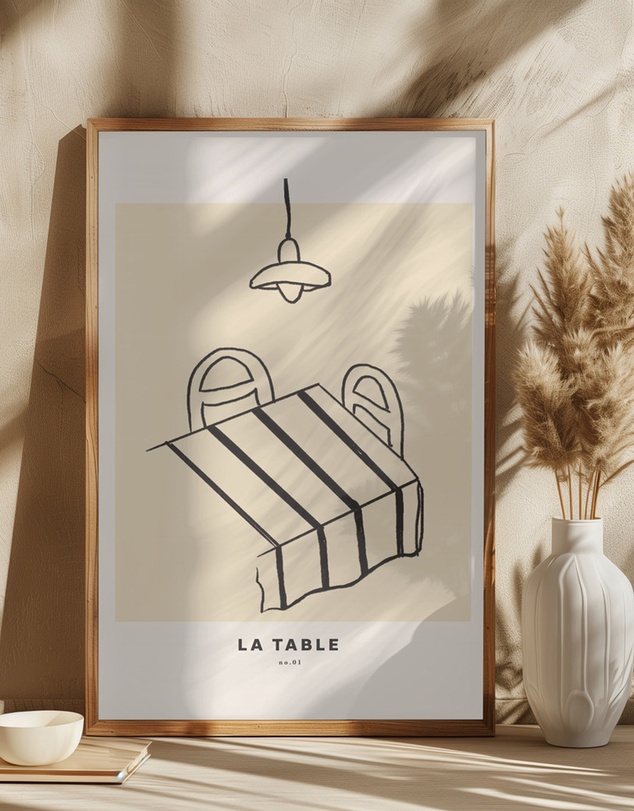 Olive et Oriel - LA Table No2 by Treechild Art Print