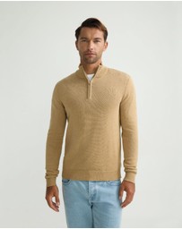Oxford - Robert Zip Neck Knit Pullover