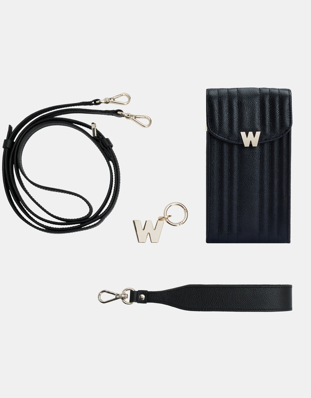 Wolf - Wolf Mimi Phone Case with Wristlet & Lanyard Black