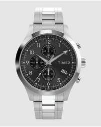 TIMEX - Men's Dress Chronograph 43mm Stainless Steel Bracelet Watch 