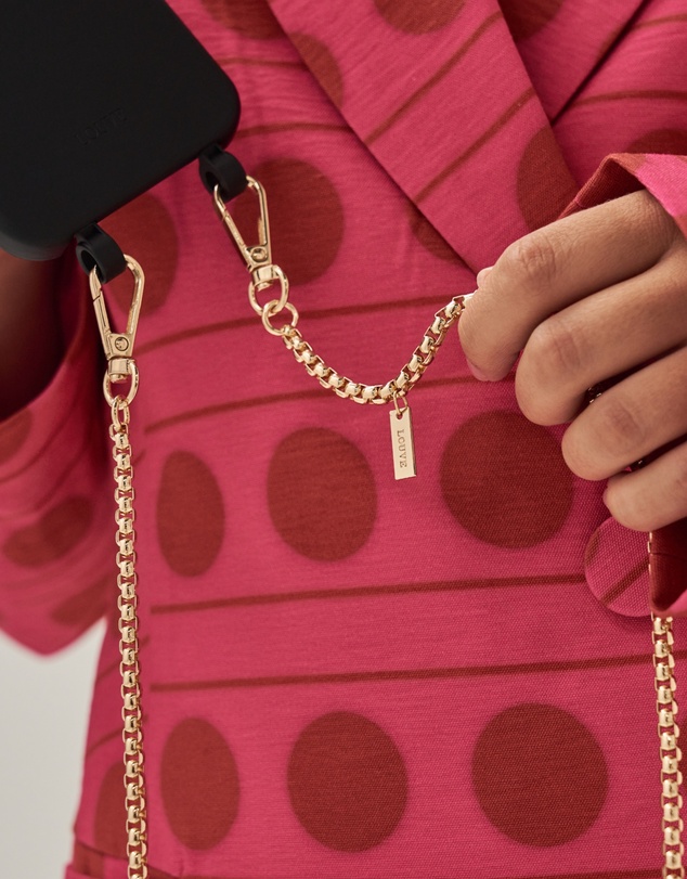 LOUVE COLLECTION - Le Café Noir Phone Case + Gaia Gold-Plated Crossbody Chain
