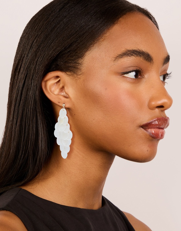 Lovisa - White Genuine Shell Waterfall Drop Earrings