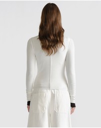 Decjuba - D-Luxe Semi Sheer Long Sleeve Top