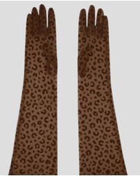 High Heel Jungle - Queen Leopard Print Sheer Mesh Opera Length Glove