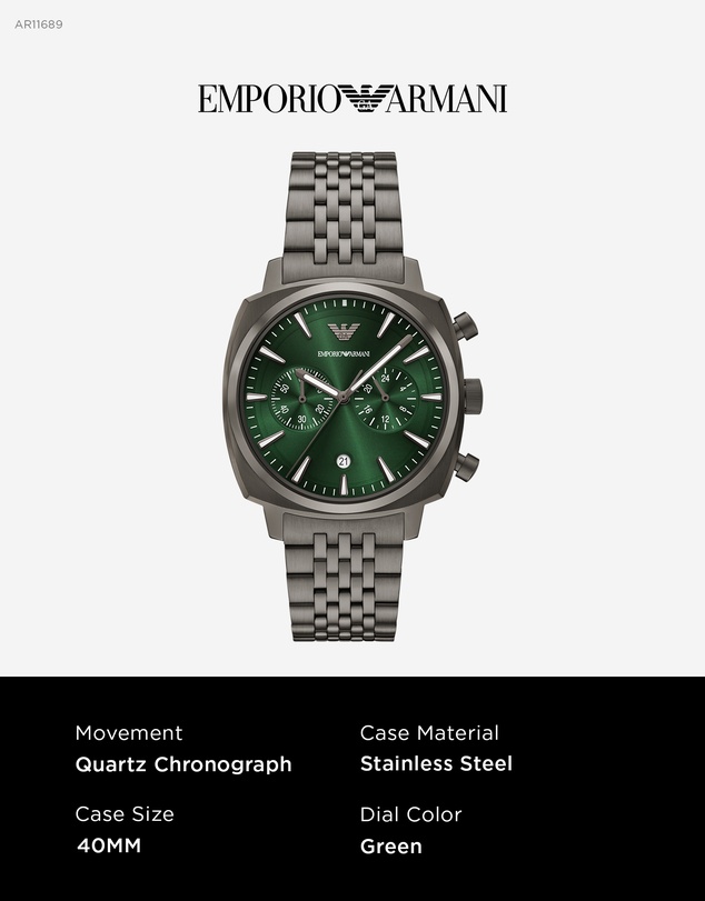 Emporio Armani - Gunmetal Chronograph Watch
