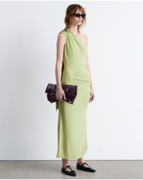 & Other Stories - One-Shoulder Scarf-Detail Midi Dress