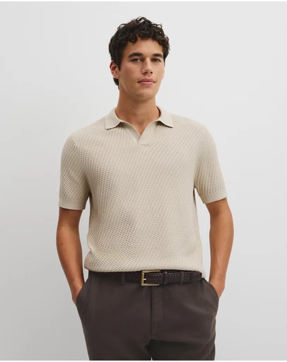 Country Road - Australian Cotton Basket Knit Polo