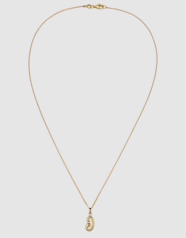 Elli Jewelry - Bubble Letter J Necklace in Gold-Plated 925 Silver