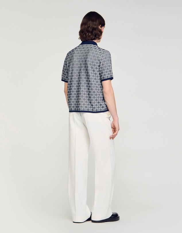 Sandro - Cross Knit Shirt Cardigan