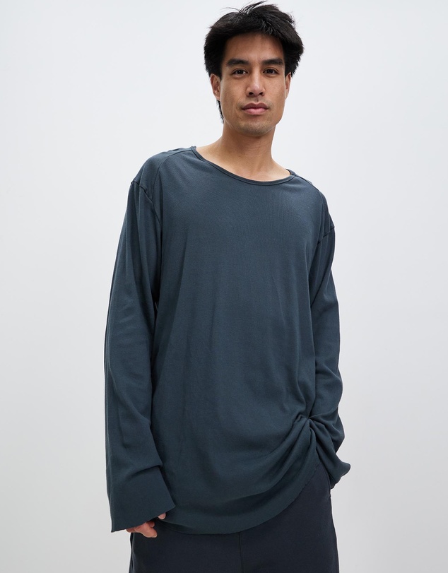 Surrounded By Ghosts - The Diaspore Rib Knit Long Sleeve Tail T-Shirt