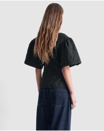 & Other Stories - Jacquard Puff-Sleeve Top