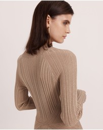 SABA - Metallic Ribbed Knit Dress