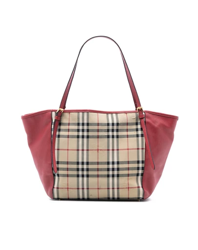 Pre-Loved by Azura Reborn - Pre-Loved Small Haymarket Check Canvas and Leather Canterbury Tote