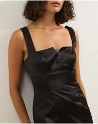 Atmos&Here - Eliza Mini Satin Square Neck Dress