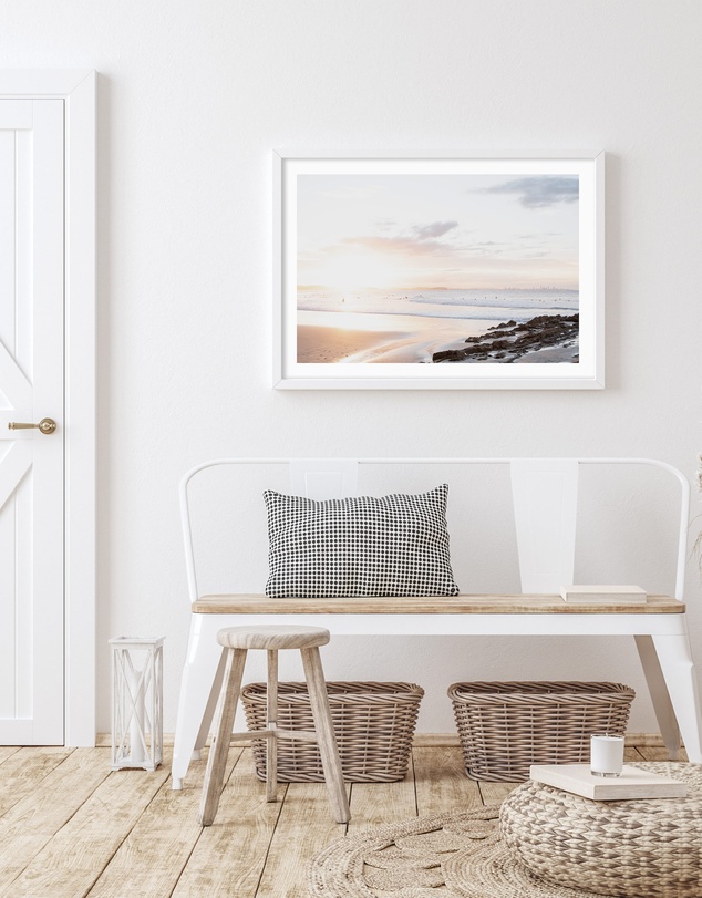 Olive et Oriel - Sunset at SnapperRocks Art Print