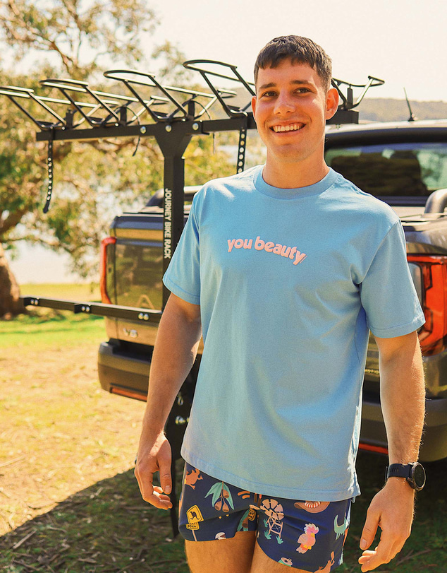 Skwosh - You Beauty Men's Slang Tee in Blue