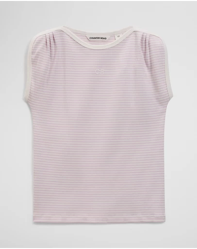 Country Road - Australian Cotton Short Sleeve Stripe Rib T-shirt