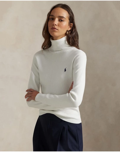 Polo Ralph Lauren - Cotton-Blend Turtleneck - The ICONIC Exclusive