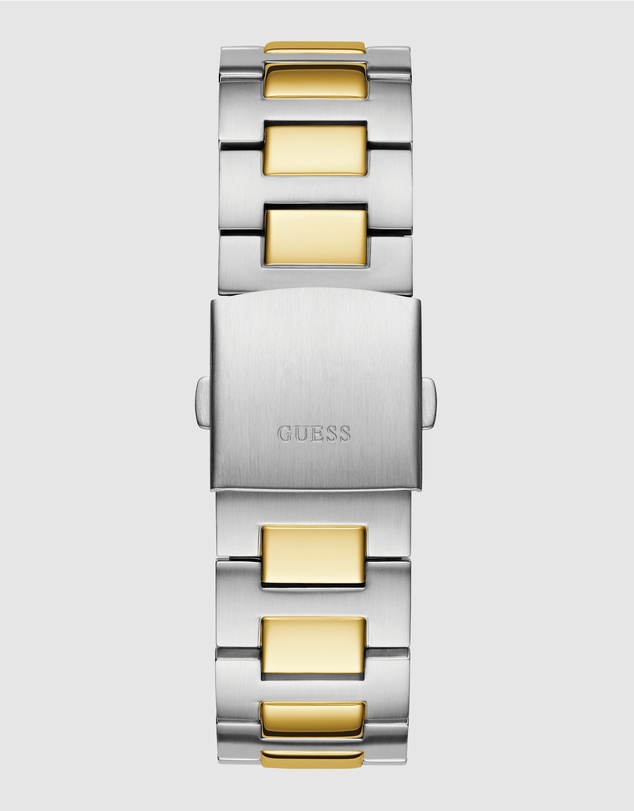 GUESS - Two-Tone Silver and Gold-Tone 46mm Green Dial Men's Watch