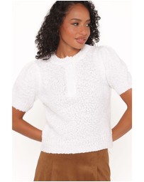 Petal & Pup - Kamie Boucle Knit Sweater - White
