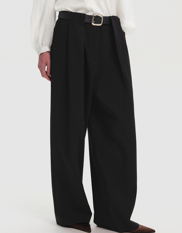 Source Unknown - Matteo Belted Tuck Trousers
