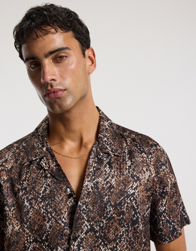 Calibre - Relaxed Camp Collar Shirt Chocolate