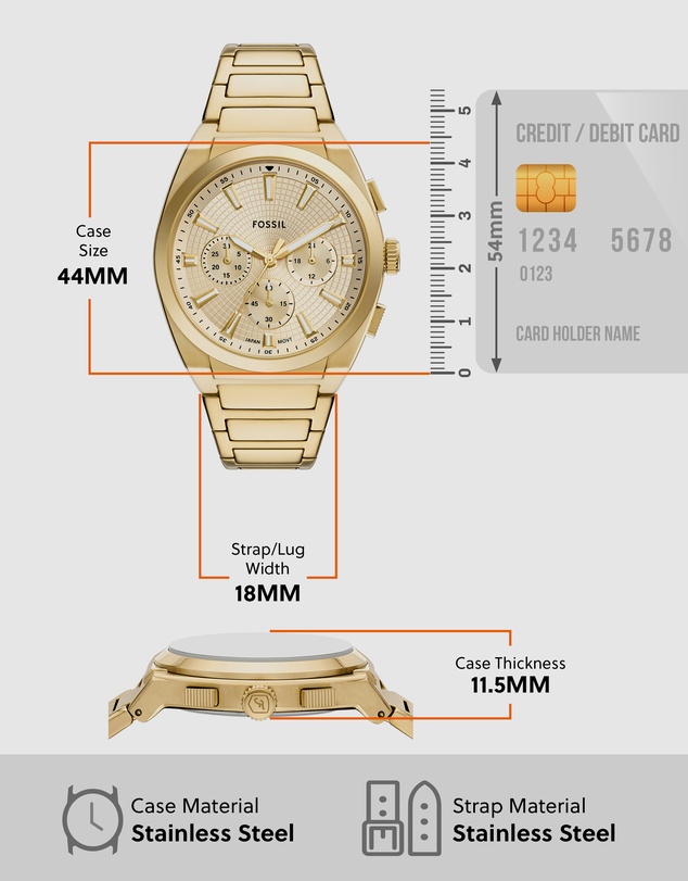 Fossil - Everett Gold Tone Analogue-Chronograph Watch