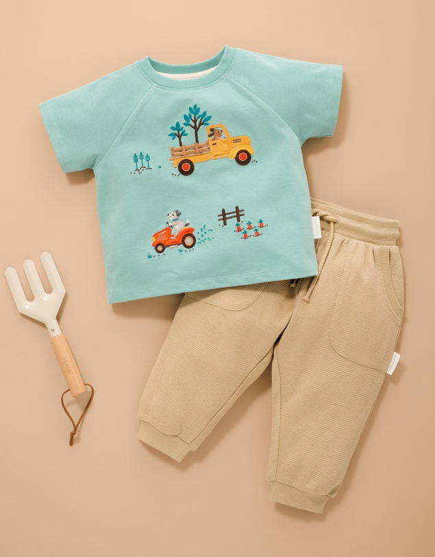 Purebaby - Textured Slouchy Pants-Kids-Babies