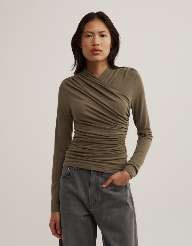 Witchery - Wrap Long Sleeve Jersey Top