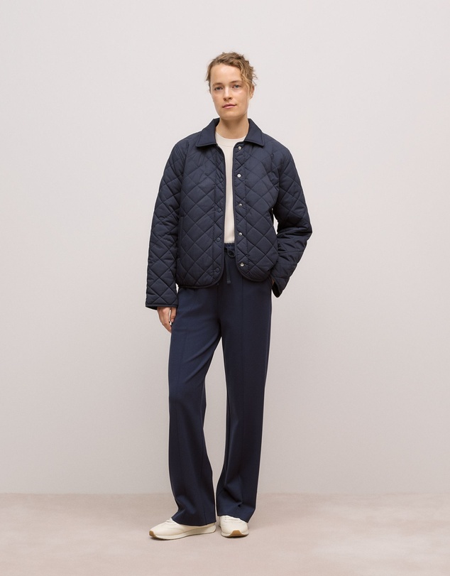 Trenery - Ponte Pintucked Wide Leg Pant in Night Sky