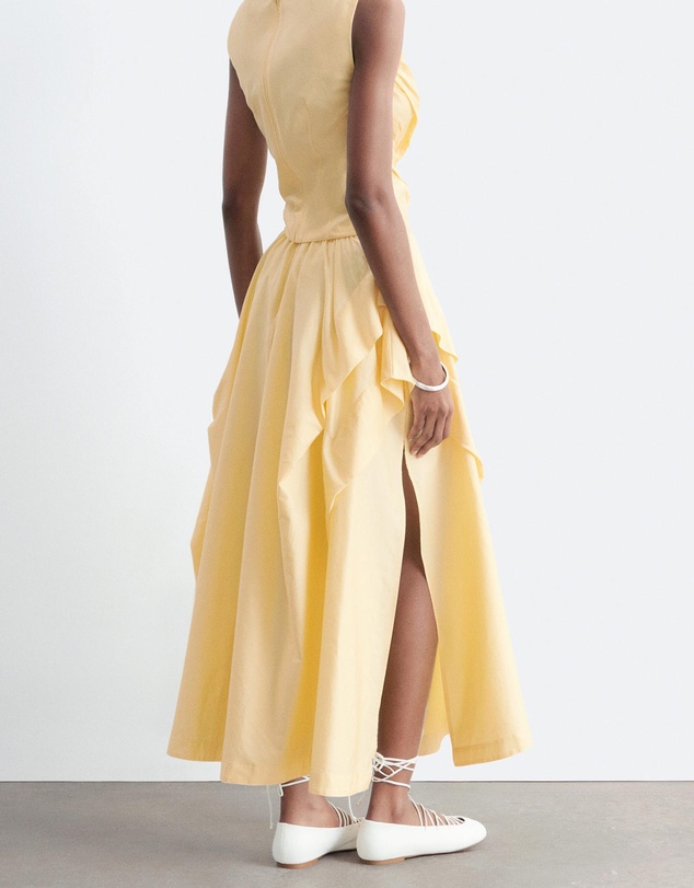 & Other Stories - Gathered Cotton Midi Skirt