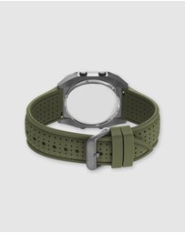 Maxum - Raglan Tide Watch – Gunmetal Case, Black Dial & Green Silicone Strap