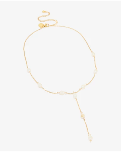 Lovisa - Gold Plated Freshwater Pearl Station Y-Necklace