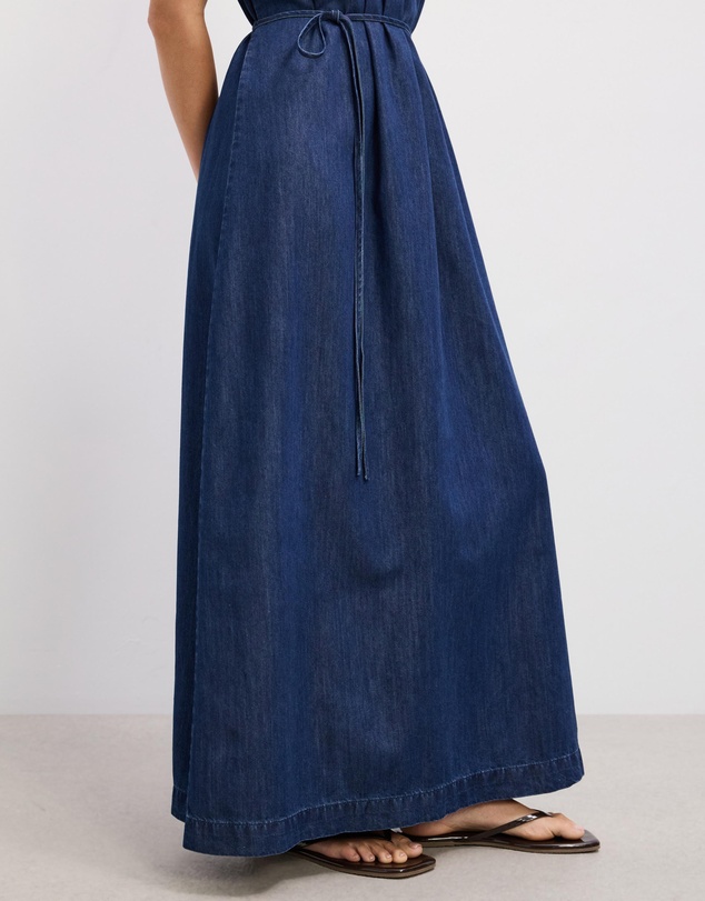 The Fated - Clara Soft Denim Maxi Dress