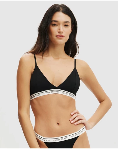 Cotton On Body - Branded Cotton Cross Over Bralette